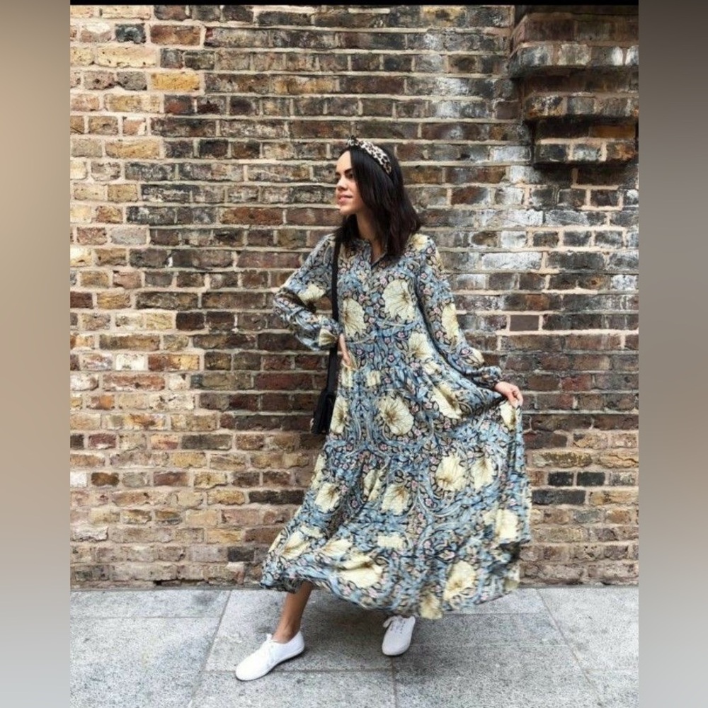 H&M x Morris & CO Floral Long Sleeve Maxi Dress - Picture 2 of 7